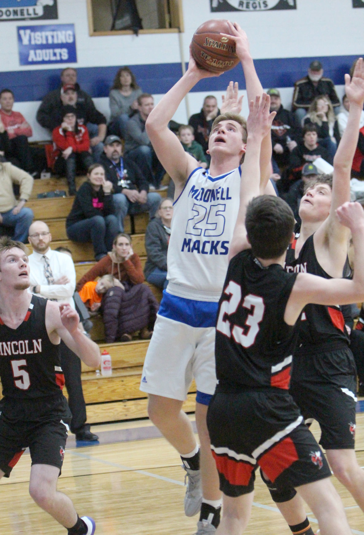 Alma Center Lincoln at McDonell boys basketball 1-18-20